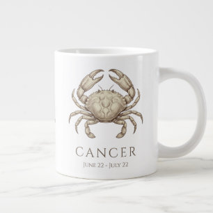 Caneca De Café Grande Câncer Zodíaco Nome Personalizado & Data de Nascim