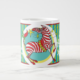 Caneca De Café Grande Candy Cane Zebra Jumbo Mug de Natal 2018