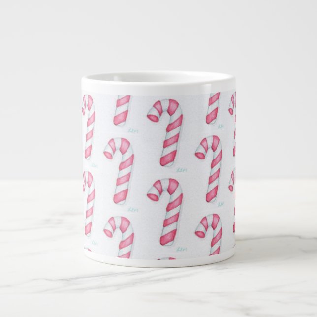 Caneca De Café Grande Candy Canes (Frente)