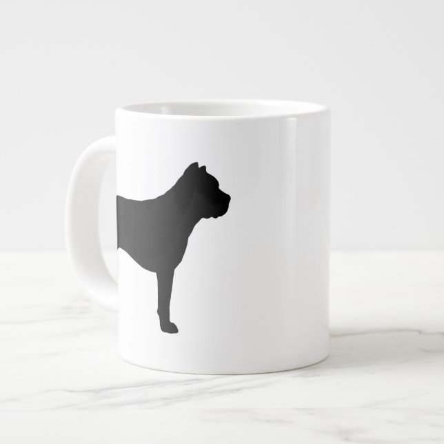 Caneca De Café Grande Cane Corso Raça Silhouettes (Frente Esquerda)