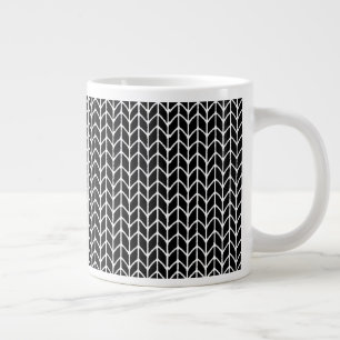 CANECA DE CAFÉ GRANDE CANECA BRANCA GRANDE DE MALHA PRETA E BRANCA