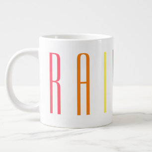 Caneca De Café Grande Caneca Branca Grande RAINBOW