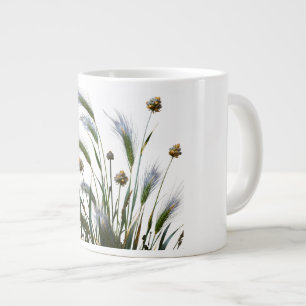 Caneca De Café Grande "Caneca de Café Branca Botânica Elegante"