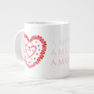 CANECA DE CAFÉ GRANDE CANECA GRANDE BRANCA AMOR-ESPANHOL