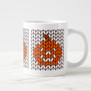 CANECA DE CAFÉ GRANDE CANECA GRANDE BRANCA TECIDA COM JACK-O-LANTERN