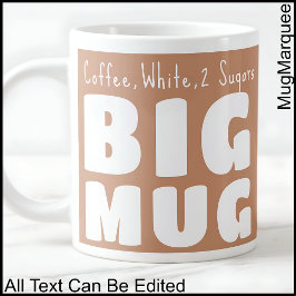 Caneca De Café Grande Caneca Grande Nome Personalizado Marrom C84 Piada 