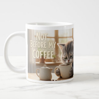 Caneca De Café Grande Caneca Jumbo Tom & Luna Engraçada Antes do Café