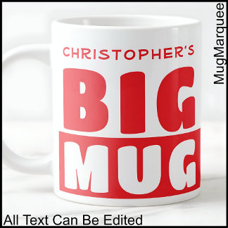 Caneca De Café Grande Caneca Vermelha Grande de Nome Personalizado Diver