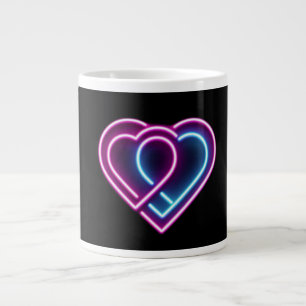 Caneca De Café Grande Caneta Dia de os namorados, cor-de-rosa/azul