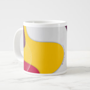 Caneca De Café Grande Canhão de Abstrato Retro a Negrito