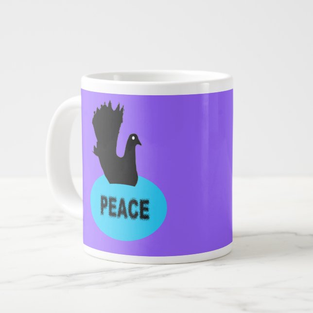 Caneca De Café Grande Canhão de Doença Negro e Azul (Frente Esquerda)