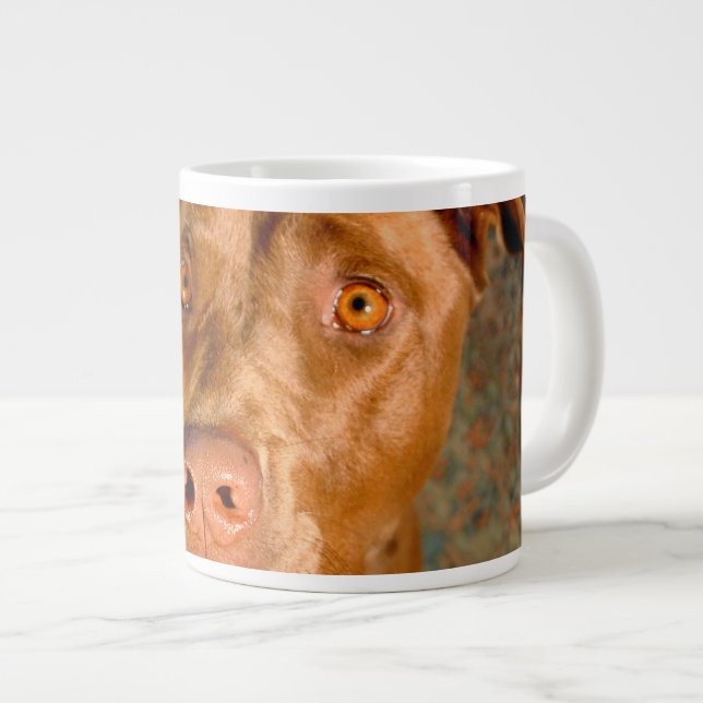 Caneca De Café Grande Canino de Chocolate Ansioso (Frente Esquerda)
