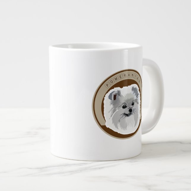 Caneca De Café Grande Canino Pomerano (Frente Esquerda)