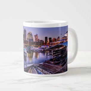 Caneca De Café Grande Canoas Al Atardecer - Canoas No Sunset