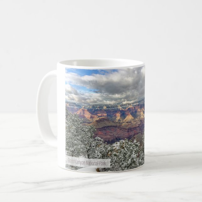 Caneca De Café Grande Canyon no Inverno (Frente Esquerda)