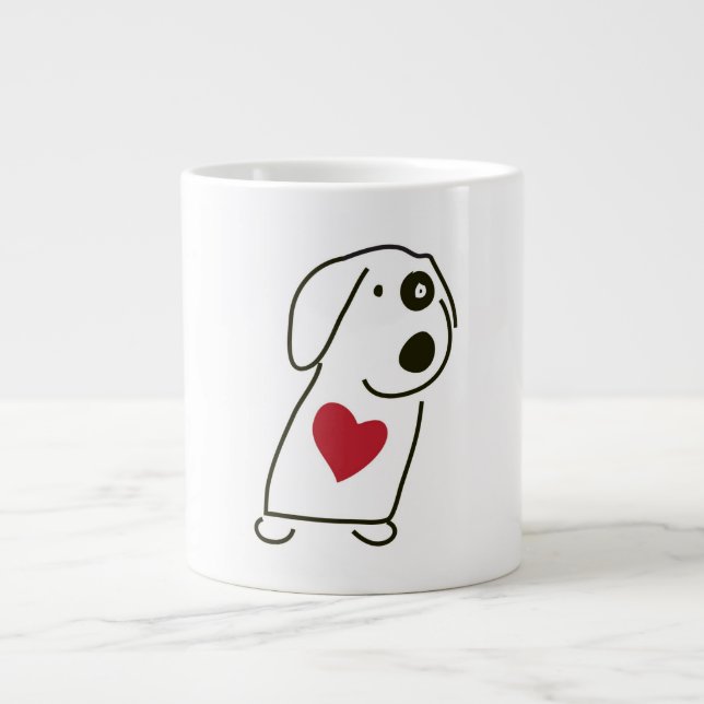 Caneca De Café Grande Cão Amor - Coffee Mug (Frente)