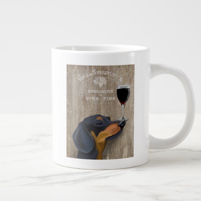 Caneca De Café Grande Cão Au Vin Dachshund (Direita)