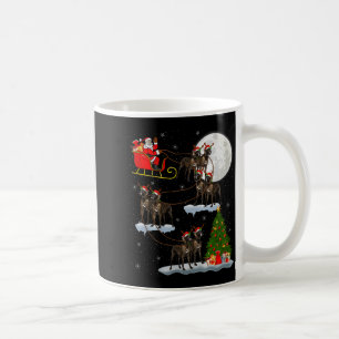 Caneca De Café Grande Cão Dinamarquês Papai Noel Trenó Voador Div