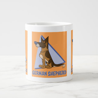 Caneca De Café Grande Cão German shepherd de Cartoon Colorido Grande