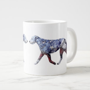 Caneca De Café Grande Cão Lobo Irlandês Patriótico