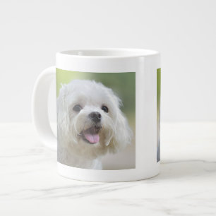 Caneca De Café Grande Cão Maltês Branco