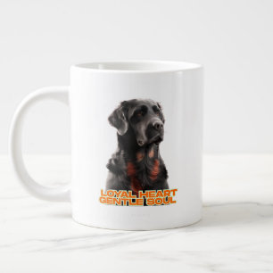 Caneca De Café Grande Cão Negro Elegante - Arte Pet Realista