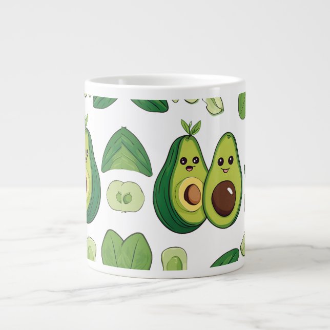 Caneca De Café Grande Capa de telefone de Casal Avocado | Funny Kawaii F (Frente)