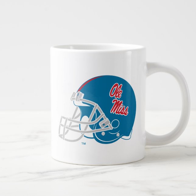 Caneca De Café Grande Capacete Ole Miss Futebol | Azul claro (Direita)