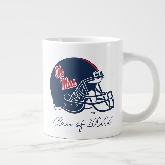 Caneca De Café Grande Capacete Ole Miss Futebol | Azul escuro (Direita)