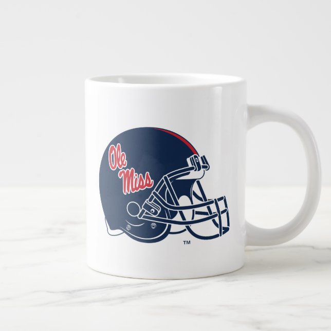 Caneca De Café Grande Capacete Ole Miss Futebol | Azul escuro (Direita)