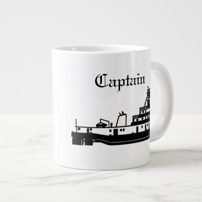 Caneca De Café Grande Capitão Towboat (Frente Esquerda)