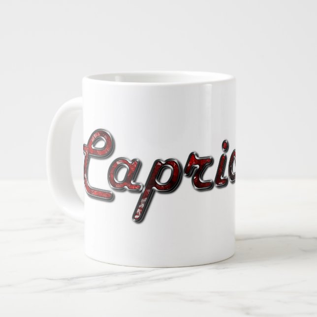 Caneca De Café Grande Capricórnio em Garnets (Frente Esquerda)