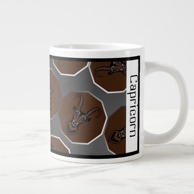 Caneca De Café Grande Capricórnio Zodiac - Mug Grande Personalizável (Direita)