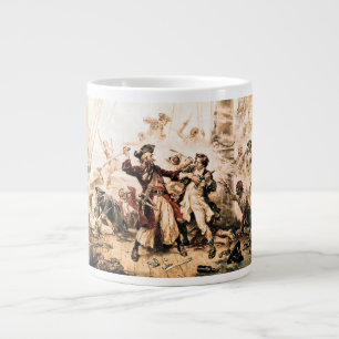 Caneca De Café Grande Captura, Pirata Barba Negra, Vingança da Rainha An