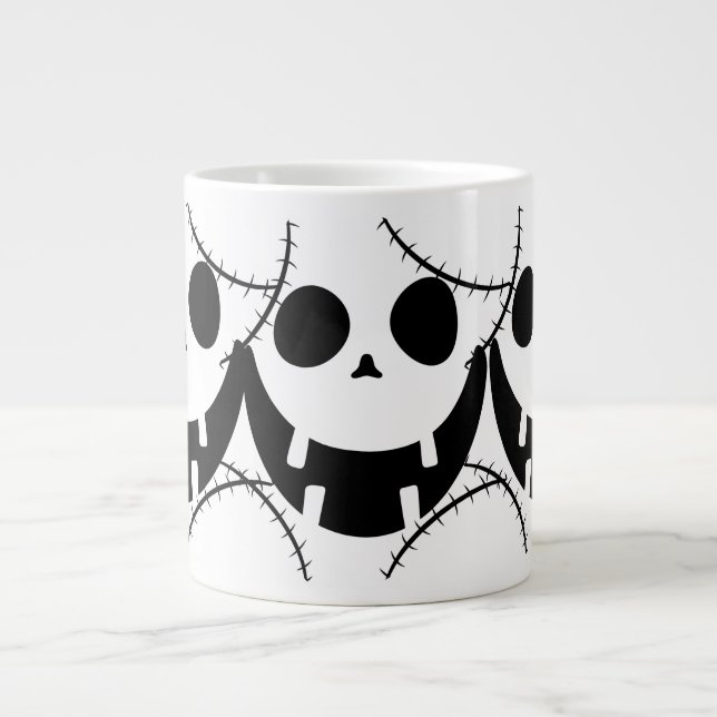 Caneca De Café Grande Cara de abóbora-de-bico-de-lanterna (Frente)