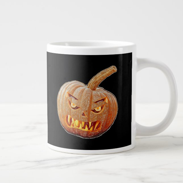 Caneca De Café Grande Cara de Abóbora Média e Feia (Direita)