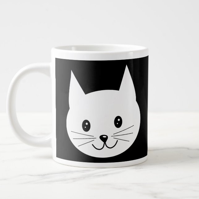 Caneca De Café Grande Cara De Gato Bonita. (Esquerda)