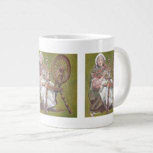Caneca De Café Grande Caranguejo De Mulher Irlandesa Idoso Numa Roda De 