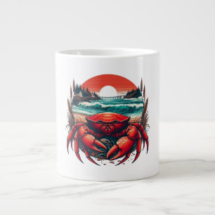 Caneca De Café Grande caranguejo do Maine costeiro/náutico