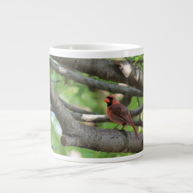 Caneca De Café Grande Cardeal em árvore, com citação de John Muir (Frente)
