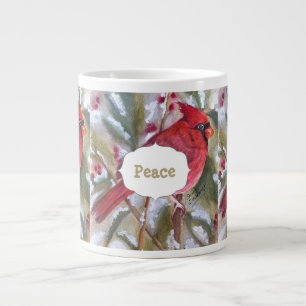 Caneca De Café Grande Cardeal vermelho calmo