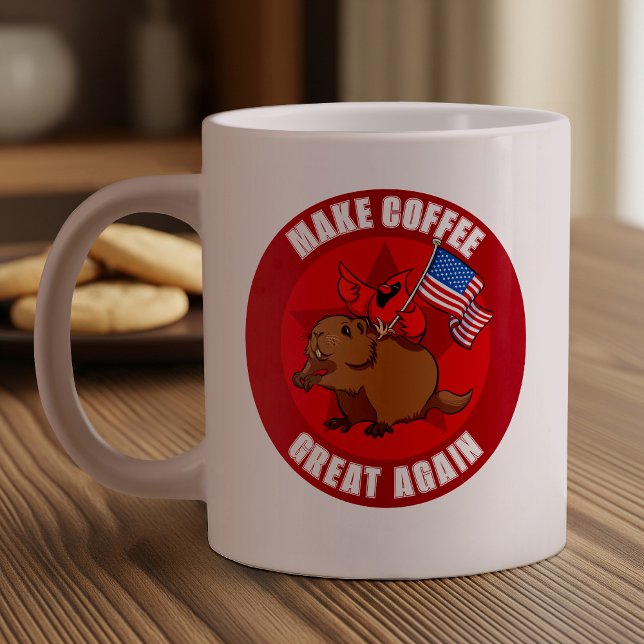 Caneca De Café Grande Cardeal Vermelho Engraçado Faça Excelente De Café  (Criador carregado)