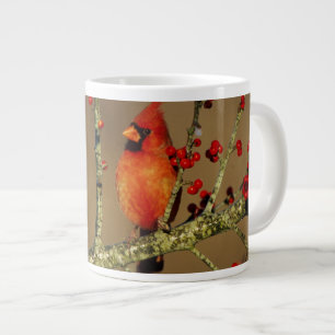 Caneca De Café Grande Cardinal-vermelho macho empoleirado, IL