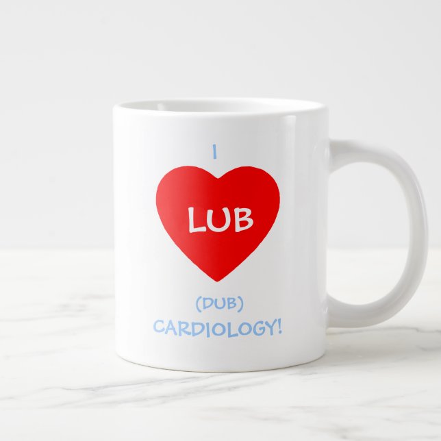 Caneca De Café Grande Cardiologistas Engraçados Lub Dub Batendo Sons Car (Direita)