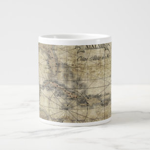 Caneca De Café Grande Caribe - mapa antigo