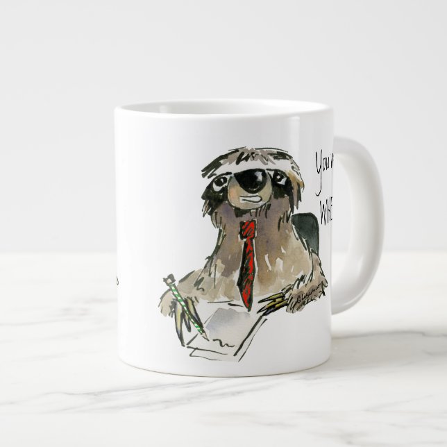 Caneca De Café Grande Caricatura - Largura Grande Mug (Frente Esquerda)