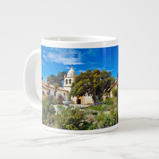 Caneca De Café Grande CARMEL MISSÃO BASILICA Jumbo Mug (Frente Esquerda)