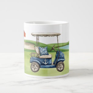 Caneca De Café Grande Carrinho de golfe no green do campo de golfe