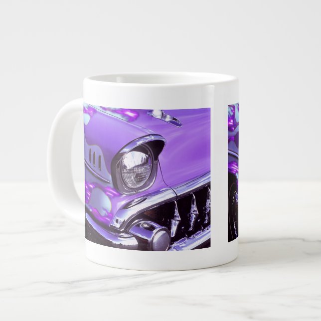 Caneca De Café Grande Carro clássico: Chevrolet com capuz flamejante (Frente Esquerda)
