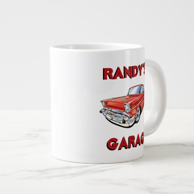 Caneca De Café Grande Carro Clássico de Garagem de Randy (Frente Esquerda)